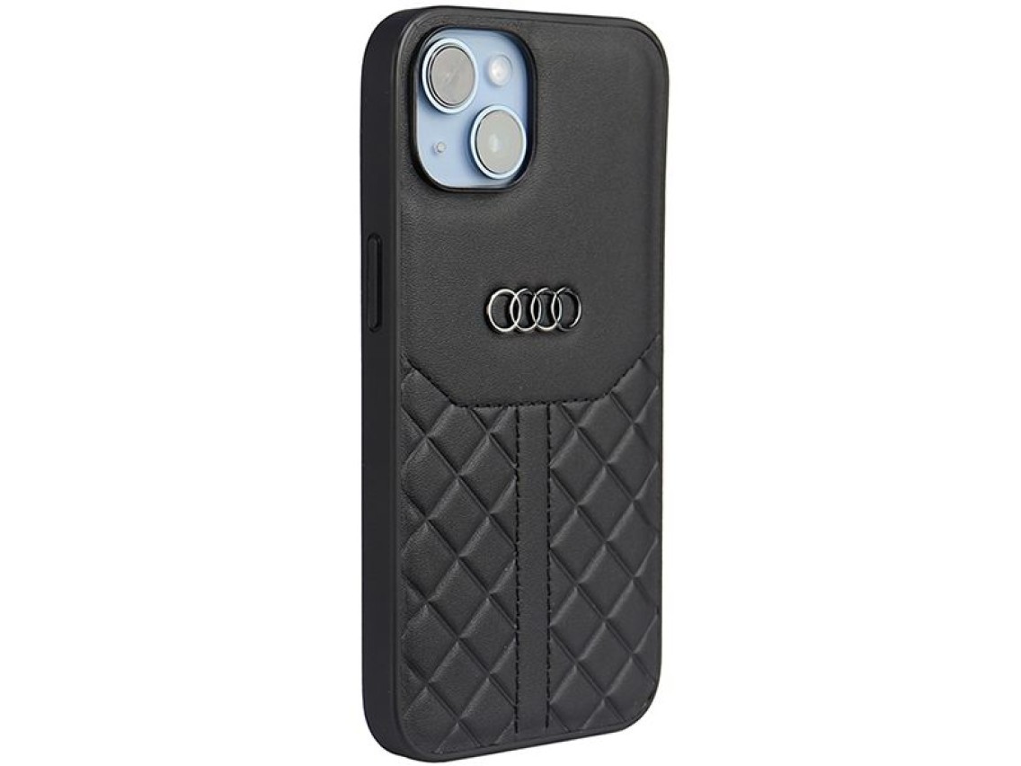 Audi Genuine Leather iPhone 14 6.1" black/black hardcase AU-TPUPPCIP14-Q8/D1-BK
