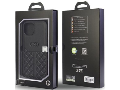 Audi Genuine Leather iPhone 14 6.1" black/black hardcase AU-TPUPPCIP14-Q8/D1-BK Audi Genuine Leather iPhone 14 6.1" black/black hardcase AU-TPUPPCIP14-Q8/D1-BK