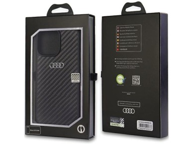 Funda rígida Audi de fibra de carbono para iPhone 14 Pro Max de 6,7" en color negro/negro (AU-TPUPCI Funda rígida Audi de fibra de carbono para iPhone 14 Pro Max de 6,7" en color negro/negro (AU-TPUPCI