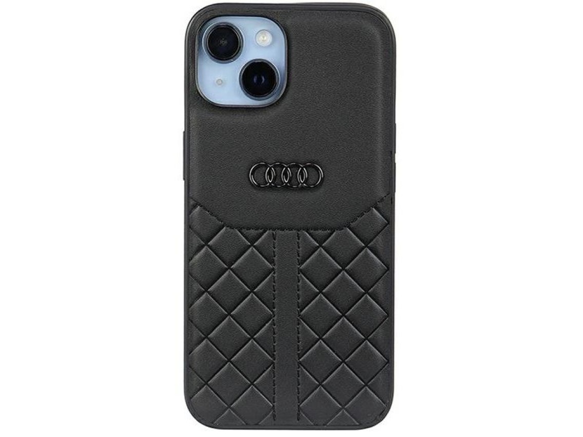Audi Genuine Leather iPhone 14 6.1" black/black hardcase AU-TPUPPCIP14-Q8/D1-BK