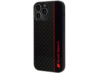 Funda rígida Audi para iPhone 13 Pro Max de 6,7" con franja de fibra de carbono, color negro/negro ( Funda rígida Audi para iPhone 13 Pro Max de 6,7" con franja de fibra de carbono, color negro/negro (
