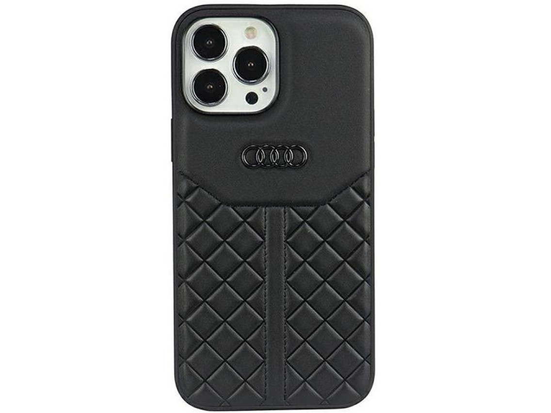 Audi Genuine Leather iPhone 13 Pro / 13 6.1" black/black hardcase AU-TPUPCIP13P-Q8/D1-BK