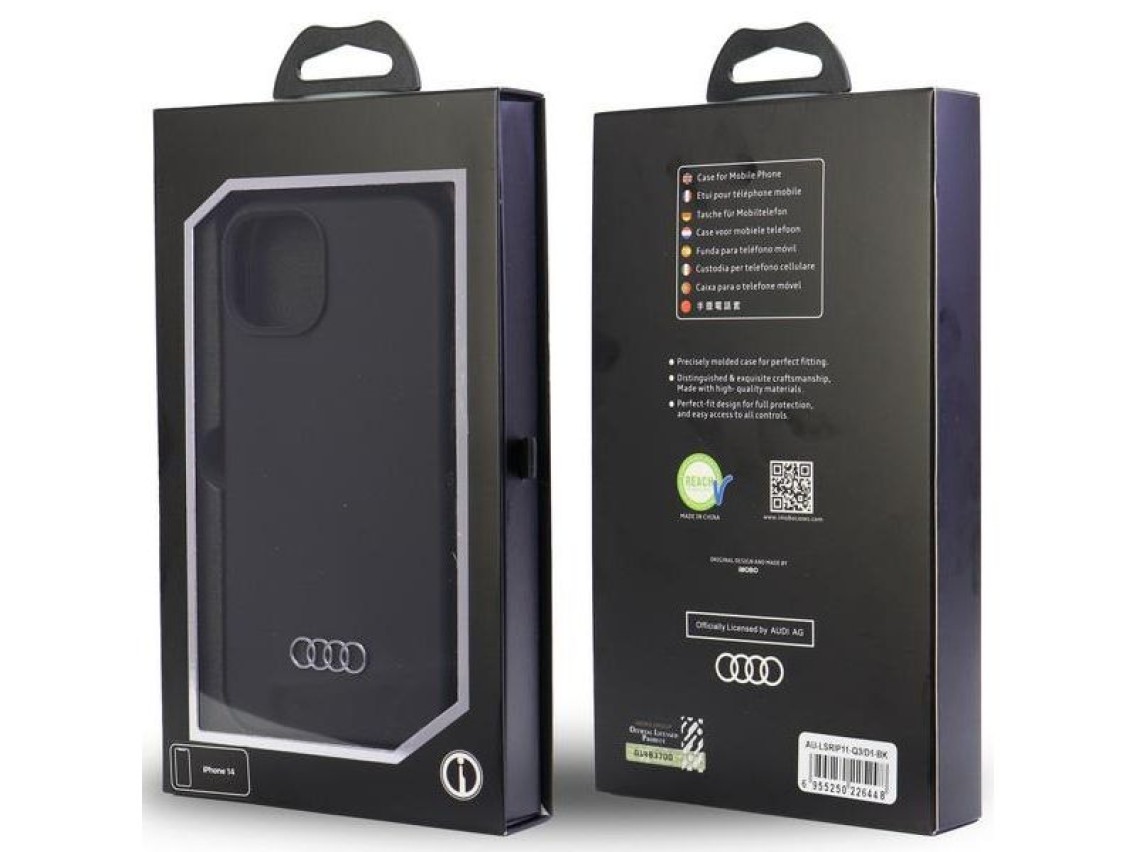 Audi Silicone Case iPhone 11 / Xr 6.1" black/black hardcase AU-LSRIP11-Q3/D1-BK