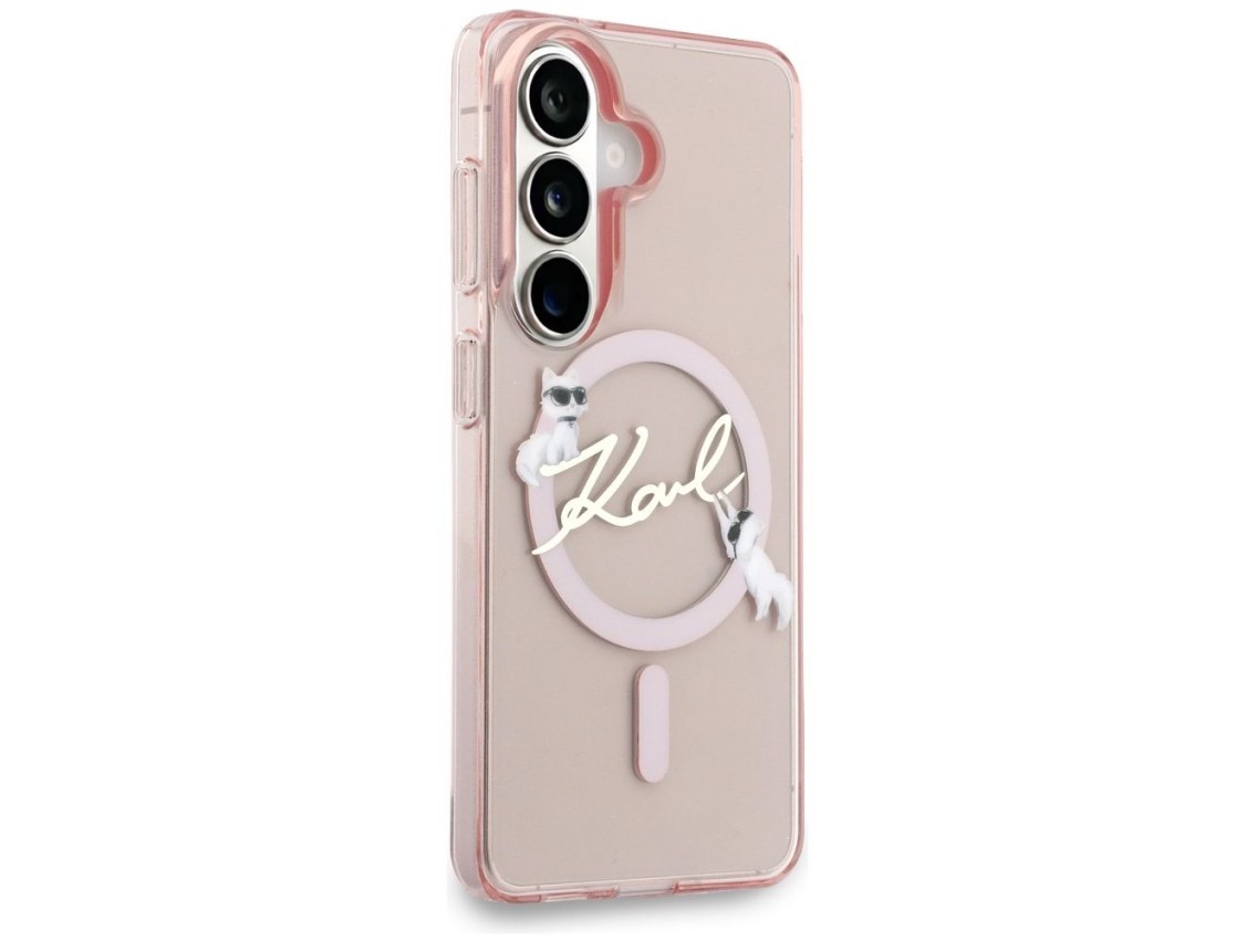 Funda Karl Lagerfeld IML KC Script MagSafe para Samsung Galaxy S26 - Rosa