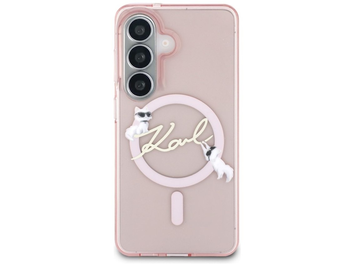 Funda Karl Lagerfeld IML KC Script MagSafe para Samsung Galaxy S26 - Rosa