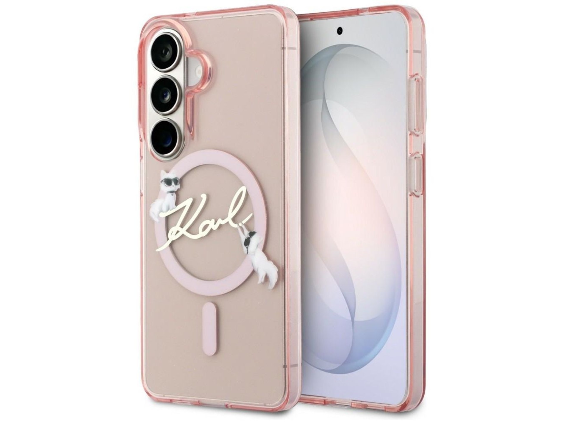 Capa MagSafe Karl Lagerfeld IML KC Script para Samsung Galaxy S26 - Rosa