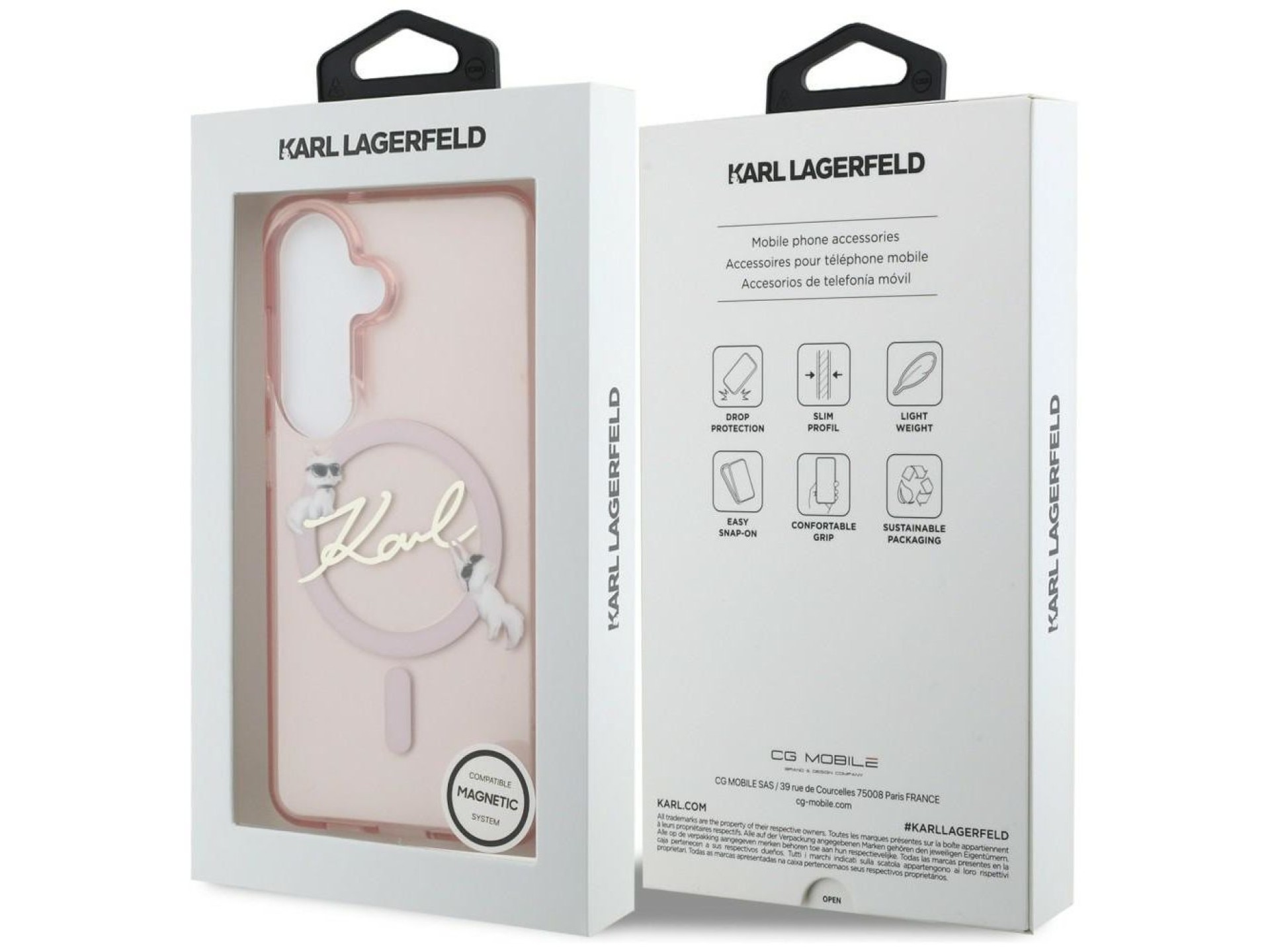 Funda Karl Lagerfeld IML KC Script MagSafe para Samsung Galaxy S26 - Rosa