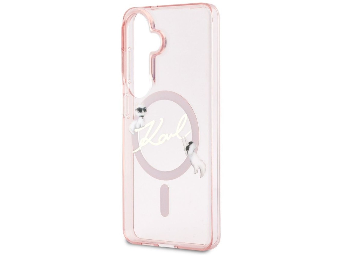 Funda Karl Lagerfeld IML KC Script MagSafe para Samsung Galaxy S26 - Rosa