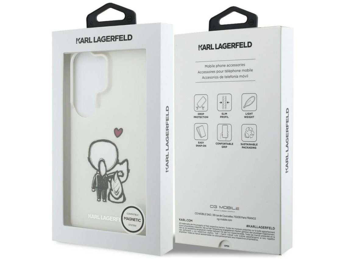 Funda Karl Lagerfeld IML Karl&Choupette MagSafe para Samsung Galaxy S26 Ultra - Transparente
