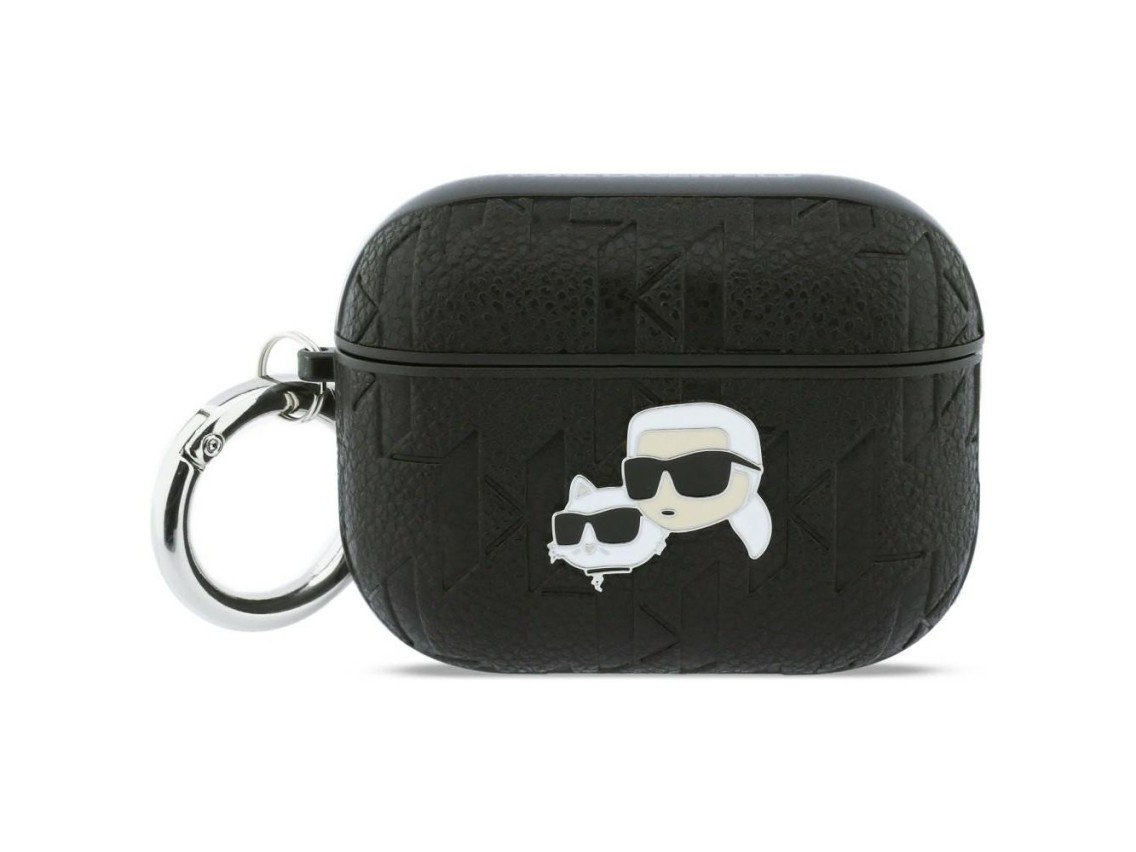 Capa para AirPods Pro 3 com monograma Karl Lagerfeld Karl & Choupette - Preta