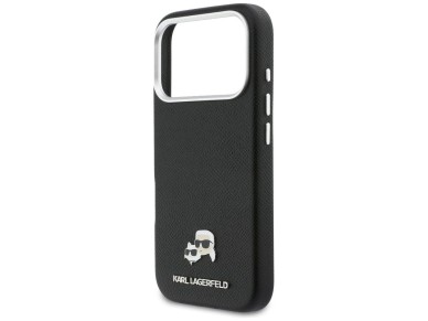 Karl Lagerfeld Karl & Choupette Head Pins Saffiano MagSafe Case for iPhone 17 Pro Max - Black Karl Lagerfeld Karl & Choupette Head Pins Saffiano MagSafe Case for iPhone 17 Pro Max - Black