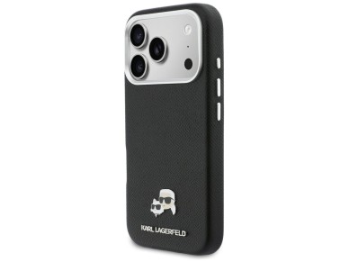 Karl Lagerfeld Karl & Choupette Head Pins Saffiano MagSafe Case for iPhone 17 Pro Max - Black Karl Lagerfeld Karl & Choupette Head Pins Saffiano MagSafe Case for iPhone 17 Pro Max - Black