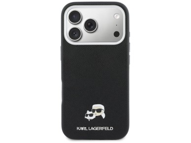 Karl Lagerfeld Karl & Choupette Head Pins Saffiano MagSafe Case for iPhone 17 Pro Max - Black Karl Lagerfeld Karl & Choupette Head Pins Saffiano MagSafe Case for iPhone 17 Pro Max - Black
