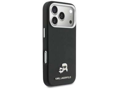 Karl Lagerfeld Karl & Choupette Head Pins Saffiano MagSafe Case for iPhone 17 Pro Max - Black Karl Lagerfeld Karl & Choupette Head Pins Saffiano MagSafe Case for iPhone 17 Pro Max - Black