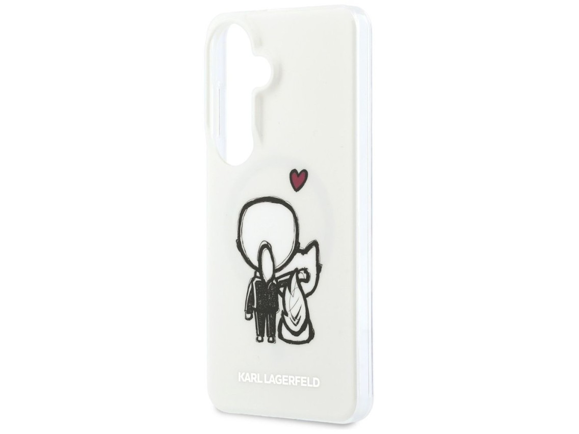 Capa Karl Lagerfeld IML Karl&Choupette MagSafe para Samsung Galaxy S26 - Transparente