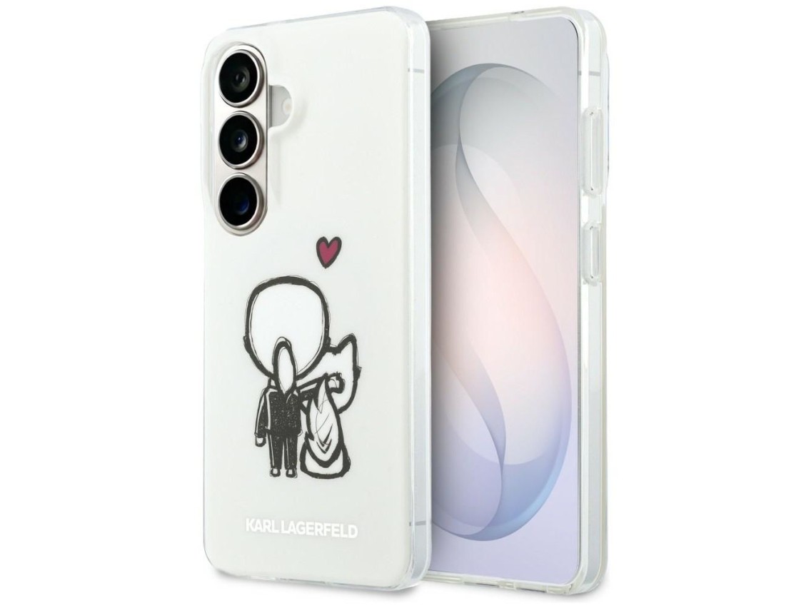 Capa Karl Lagerfeld IML Karl&Choupette MagSafe para Samsung Galaxy S26 - Transparente