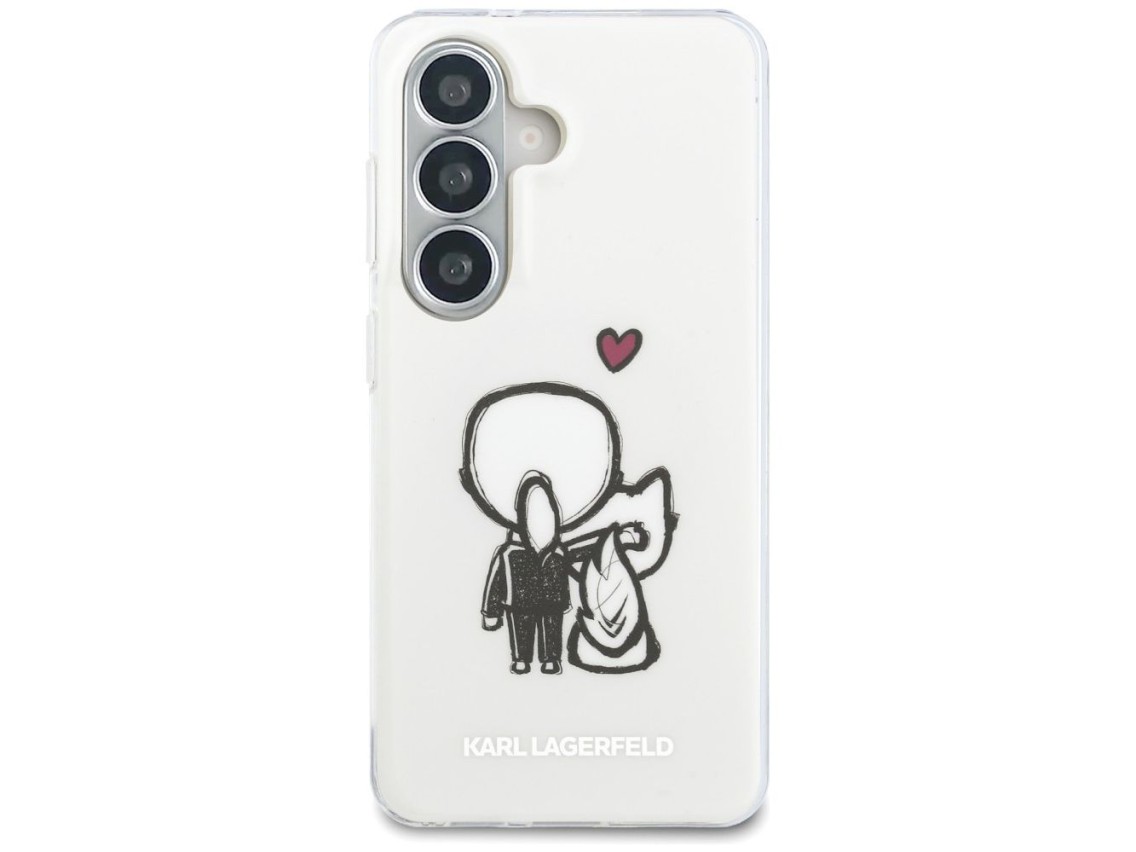 Capa Karl Lagerfeld IML Karl&Choupette MagSafe para Samsung Galaxy S26 - Transparente