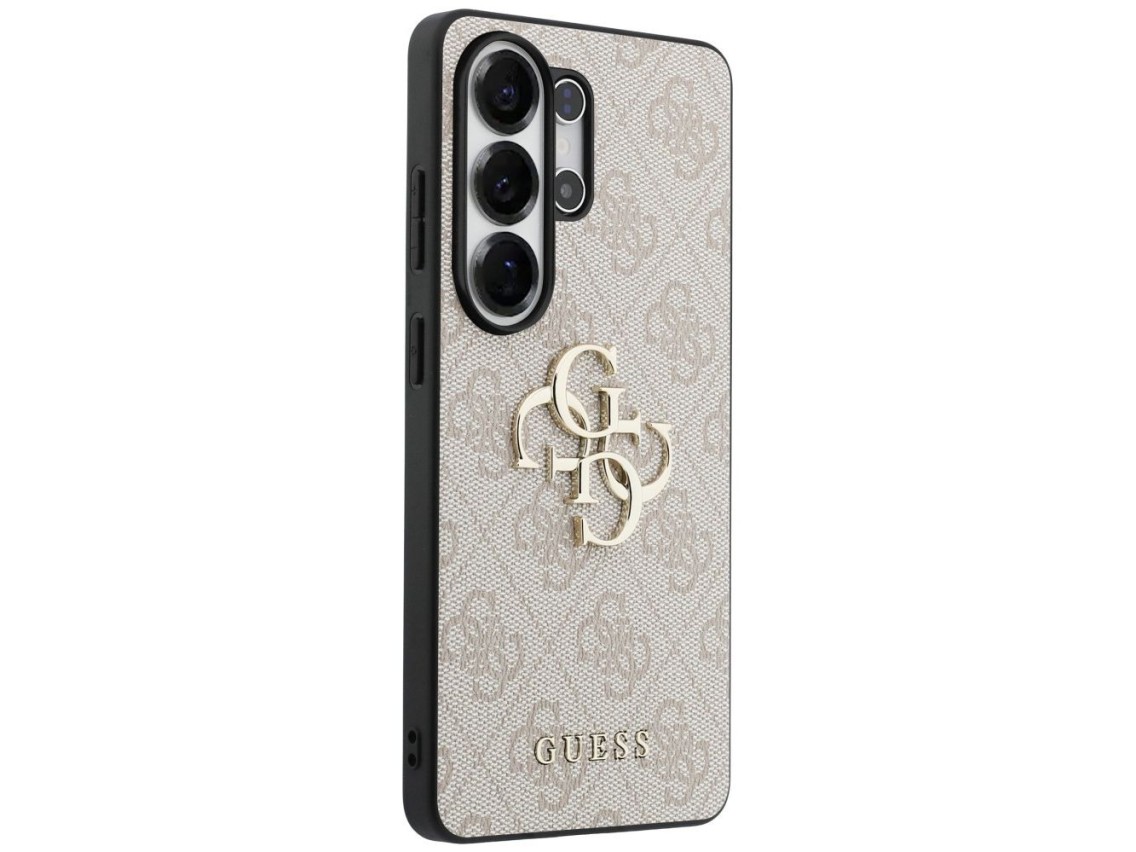 Capa Guess 4G com logo grande em metal para Samsung Galaxy S26 Ultra - Rosa