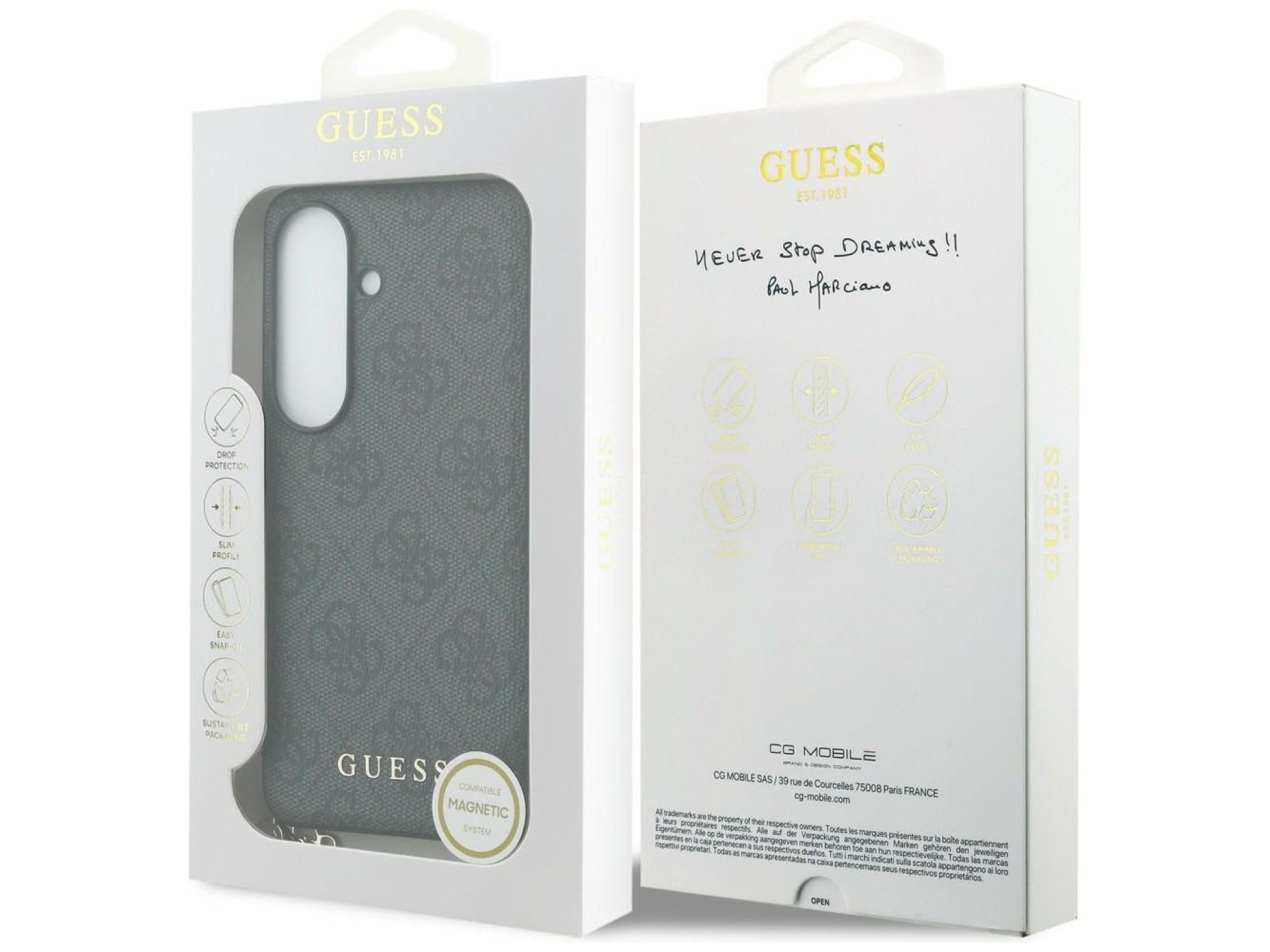 Funda Guess 4G Classic Logo Charm MagSafe para Samsung Galaxy S26 - negra
