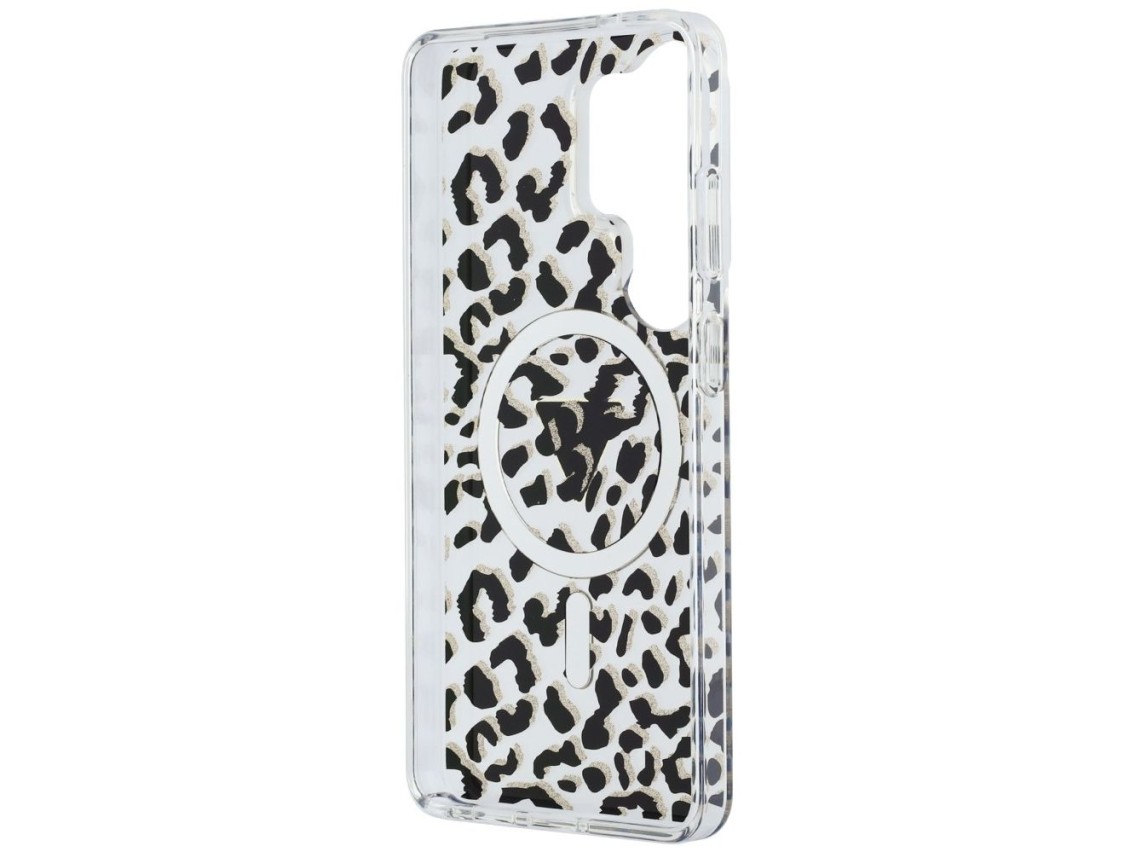 Guess IML Leopard Print Triangle MagSafe Case for Samsung Galaxy S26 Ultra - Black