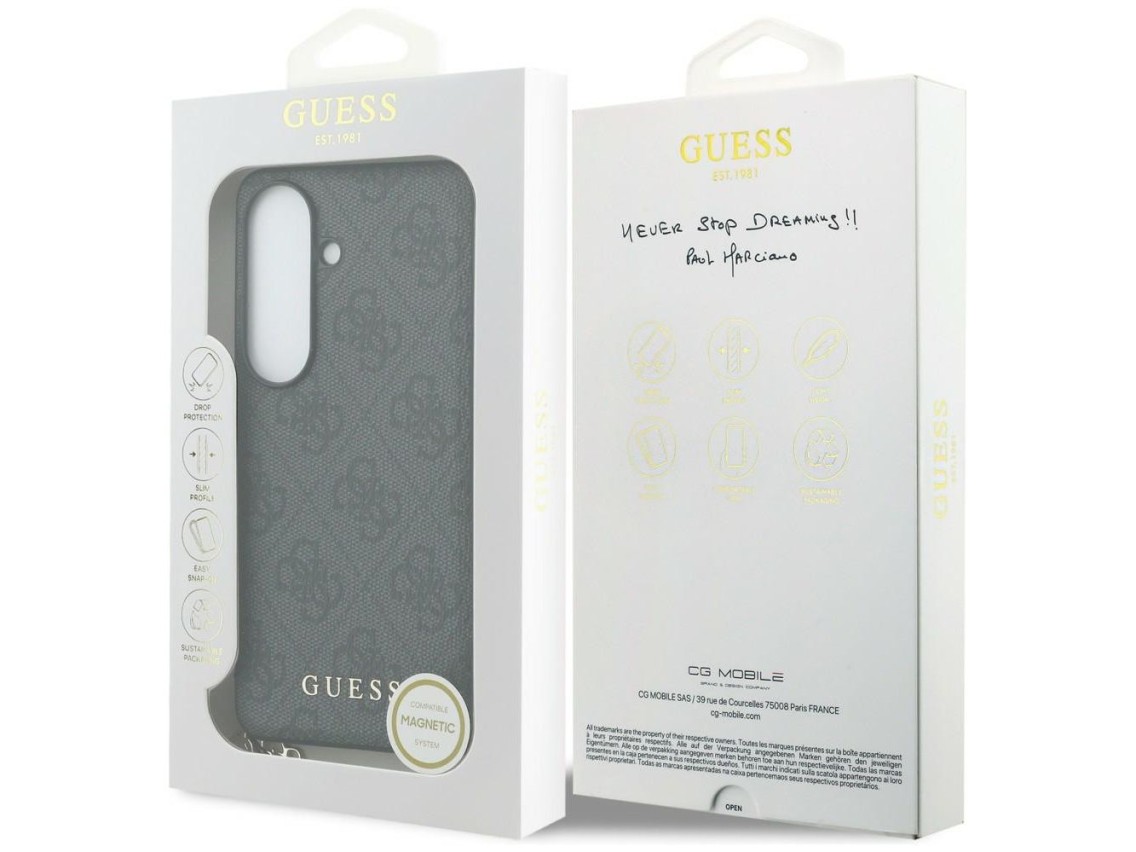 Funda Guess 4G Classic Logo Charm MagSafe para Samsung Galaxy S26 - negra