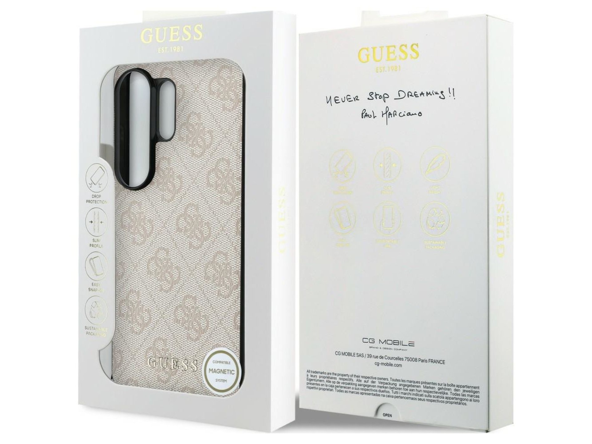 Guess 4G Classic Logo Charm MagSafe Case for Samsung Galaxy S26 Ultra - Pink