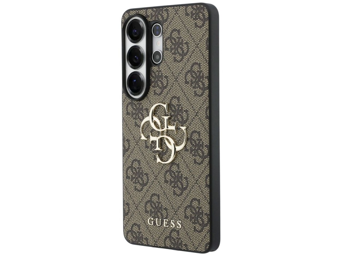 Capa Guess 4G com logo grande em metal para Samsung Galaxy S26 Ultra - Marrom