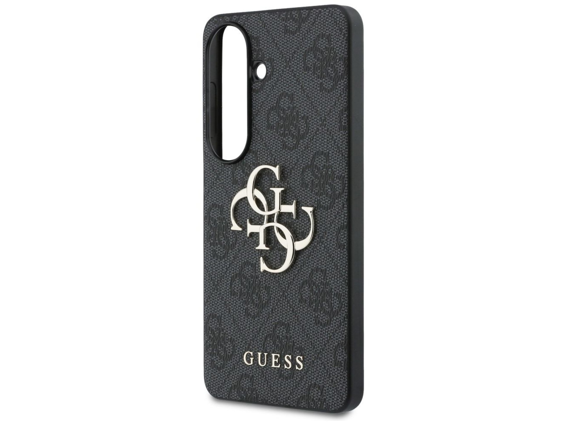 Capa Guess 4G com logo grande em metal para Samsung Galaxy S26 Plus - Preta