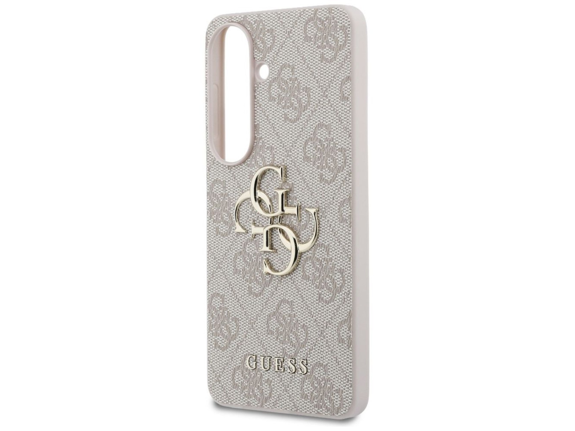Capa Guess 4G com logo grande em metal para Samsung Galaxy S26 - Rosa