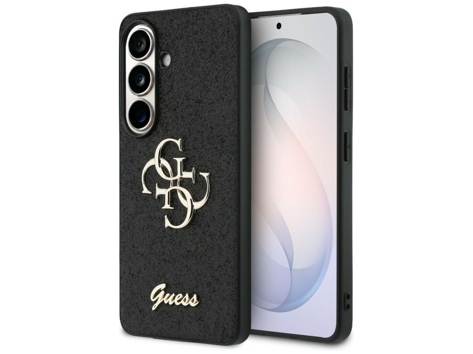 Capa Guess Fixed Glitter Big 4G Metal Logo para Samsung Galaxy S26 - preta