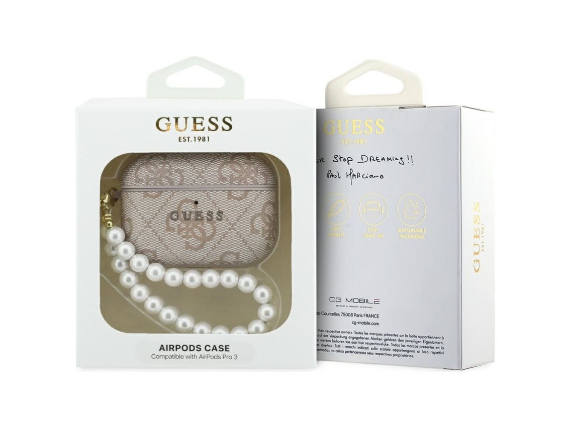 Capa Guess 4G Pearl Strap para AirPods Pro 3 - Rosa