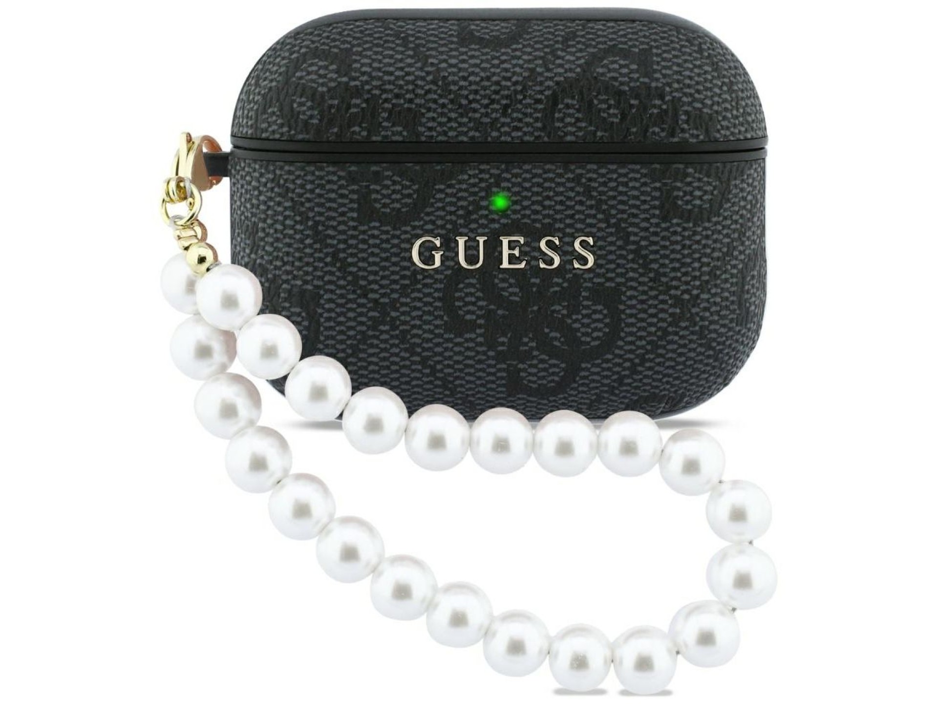 Funda Guess 4G Pearl con correa para AirPods Pro 3 - Negra