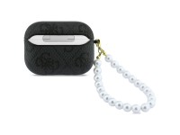 Funda Guess 4G Pearl con correa para AirPods Pro 3 - Negra