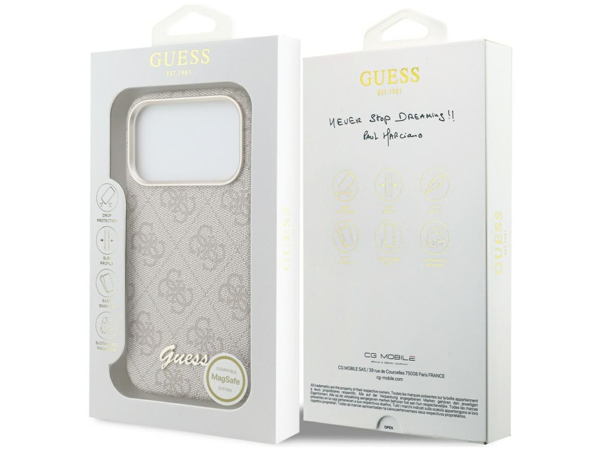 Guess 4G Script MagSafe Case for iPhone 17 Pro Max - Pink