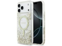 Capa MagSafe com Glitter e Base em Resina da Guess para iPhone 17 Pro Max - Dourada Capa MagSafe com Glitter e Base em Resina da Guess para iPhone 17 Pro Max - Dourada