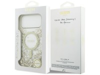 Capa MagSafe com Glitter e Base em Resina da Guess para iPhone 17 Pro Max - Dourada Capa MagSafe com Glitter e Base em Resina da Guess para iPhone 17 Pro Max - Dourada