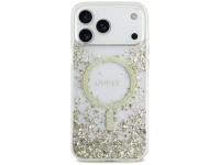 Capa MagSafe com Glitter e Base em Resina da Guess para iPhone 17 Pro Max - Dourada Capa MagSafe com Glitter e Base em Resina da Guess para iPhone 17 Pro Max - Dourada