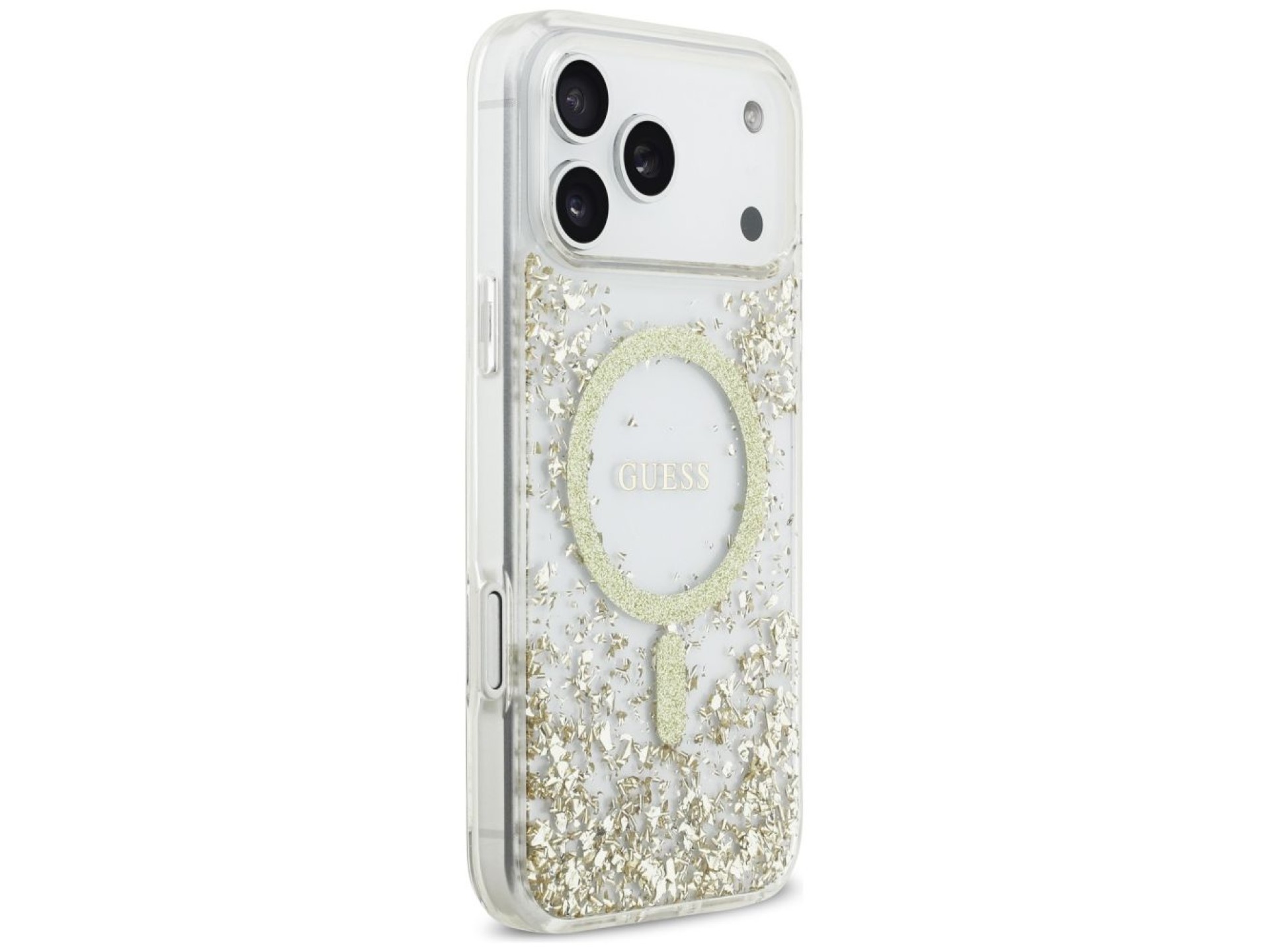 Guess Resin Bottom Glitter MagSafe Case for iPhone 17 Pro Max - Gold