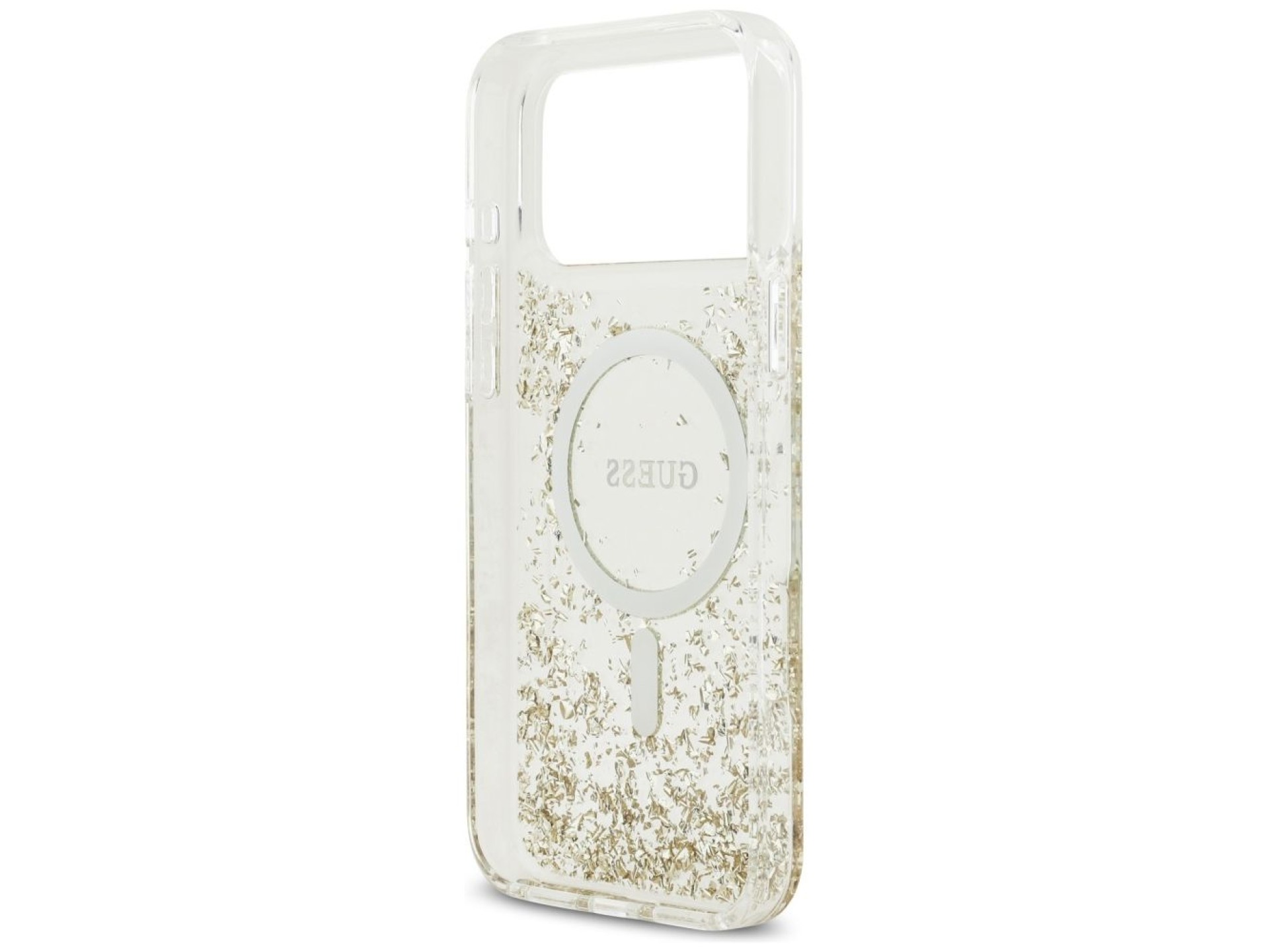 Guess Resin Bottom Glitter MagSafe Case for iPhone 17 Pro Max - Gold