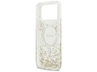 Capa MagSafe com Glitter e Base em Resina da Guess para iPhone 17 Pro Max - Dourada Capa MagSafe com Glitter e Base em Resina da Guess para iPhone 17 Pro Max - Dourada