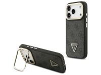 Capa Guess 4G PU com Logo Triangular, Suporte e Câmera MagSafe para iPhone 17 Pro - Preta Capa Guess 4G PU com Logo Triangular, Suporte e Câmera MagSafe para iPhone 17 Pro - Preta