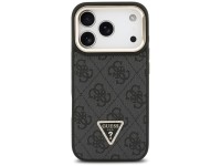 Capa Guess 4G PU com Logo Triangular, Suporte e Câmera MagSafe para iPhone 17 Pro - Preta Capa Guess 4G PU com Logo Triangular, Suporte e Câmera MagSafe para iPhone 17 Pro - Preta