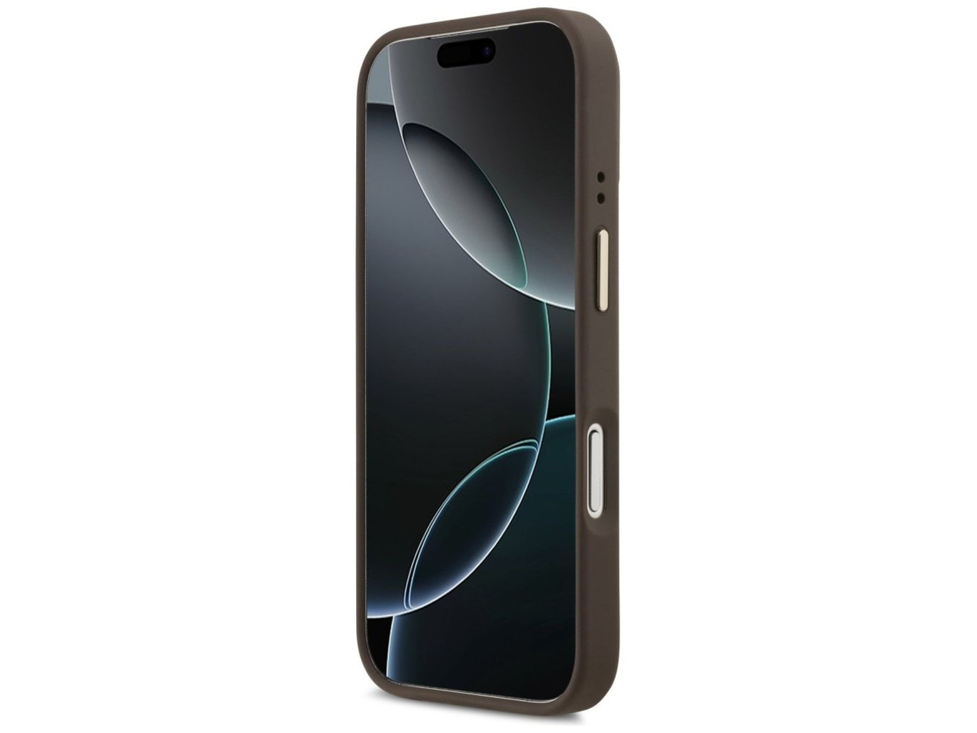 Funda Guess 4G PU con logo triangular y soporte para cámara MagSafe para iPhone 17 Pro - Marrón