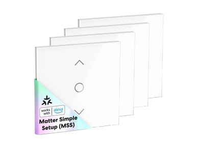 Interruptor inteligente Wi-Fi MEROSS MRS100MA(EU) para persianas (cor fosca) (pacote com 4)
