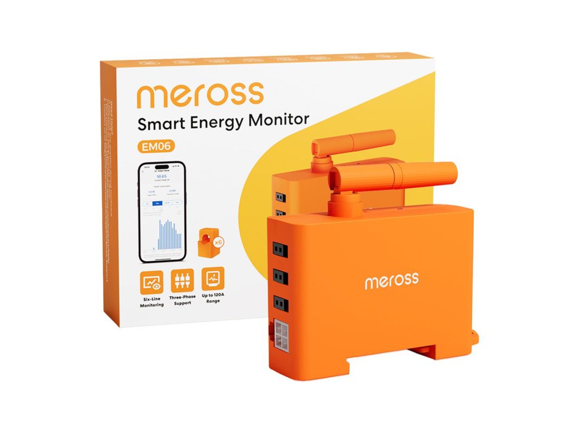 Monitor de energia inteligente Wi-Fi MEROSS EM06P-EU