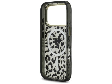 Capa Guess Leopard Glitter MagSafe para iPhone 17 Pro Max - Preta Capa Guess Leopard Glitter MagSafe para iPhone 17 Pro Max - Preta