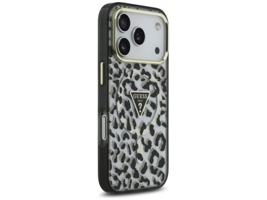 Capa Guess Leopard Glitter MagSafe para iPhone 17 Pro Max - Preta Capa Guess Leopard Glitter MagSafe para iPhone 17 Pro Max - Preta