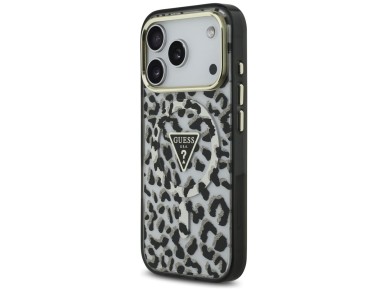 Capa Guess Leopard Glitter MagSafe para iPhone 17 Pro Max - Preta Capa Guess Leopard Glitter MagSafe para iPhone 17 Pro Max - Preta