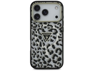 Capa Guess Leopard Glitter MagSafe para iPhone 17 Pro Max - Preta Capa Guess Leopard Glitter MagSafe para iPhone 17 Pro Max - Preta