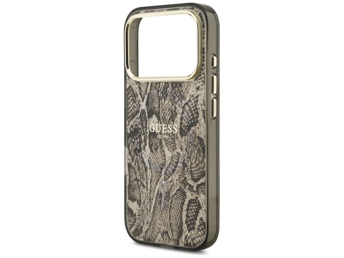 Guess Python Pattern MagSafe Case for iPhone 17 Pro Max - Brown